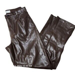 Abercrombie & Fitch Pants 90’s Straight Ultra High Rise Vegan Leather Women's 30